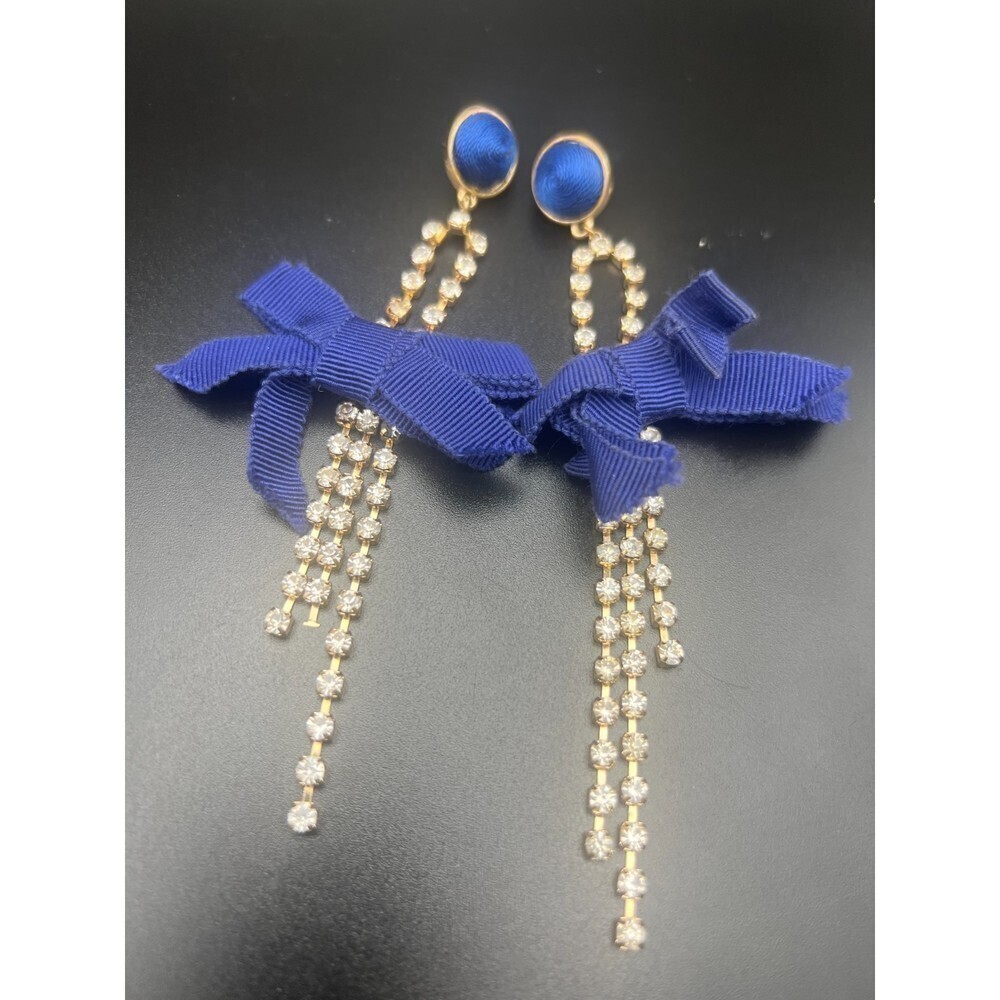 SUGARFIX Ribbon and Rhinestone Earrings